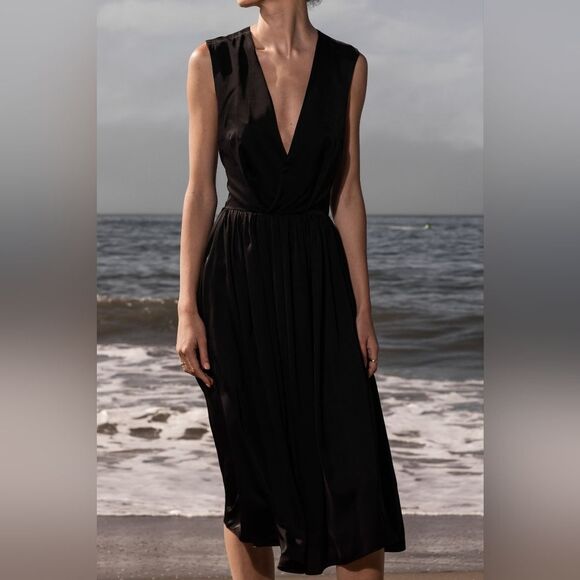 Heidi Merrick NWT  Black Sleeveless back criss Cross Dress Xs - Picture 11 of 16